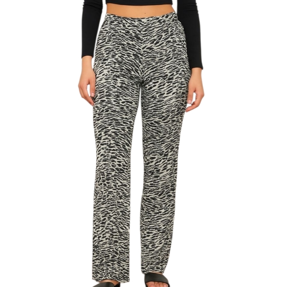 Arianne Black/White/Grey Animal Print Lounge Pants Size Med